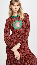 BNWT Rixo Model Mona Dress In Red Giraffe Print Sz XS M 