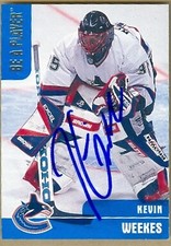 Kevin Weekes autographed Hockey Card (Vancouver Canucks) 1999 In The Game #196