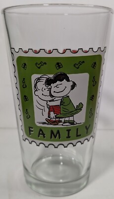 Lucy & Linus Family Glass Peanuts Collectible Drinking Glass