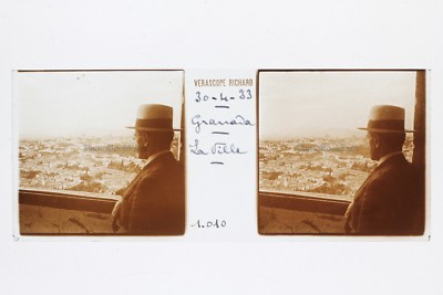 Spanien Granada Die Stadt Platte P45L2n5 Stereo Glas positiv