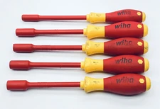 WIHA TOOLS 32291 INSULATED METRIC NUT DRIVERS 5 PIECE SET 6,7,8,9, 10MM HEX-NUT
