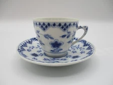 BING & GRONDAHL BUTTERFLY DEMITASSE CUP & SAUCER ~ BLUE & WHITE