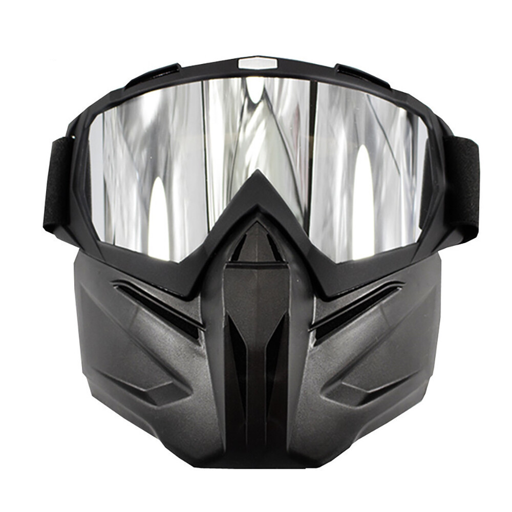 Detachable Modular Motorcycle Bike Riding Helmet Shield Goggles
