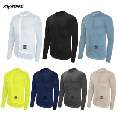 YKYWBIKE Mens Cycling Jersey Long Sleeve Pro Road Bike Long Shirt Bicycle Breathable Tops
