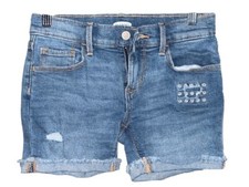 Old Navy Denim Shorts Size 10 Embroidered Accents Distressed