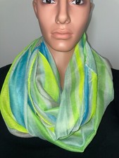 Neon Green Blue And Gray Womens' Designer Infinity Scarf