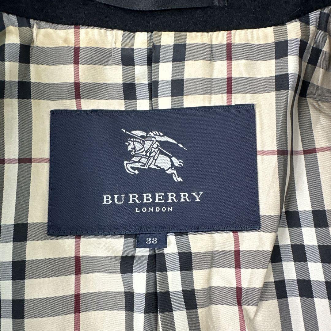 Burberry London Short Coat Black With Nova Check Pattern Size 38 For Women thumbnail 6