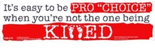 It's easy to be Pro-Choice... Pro-Life Bumper Sticker