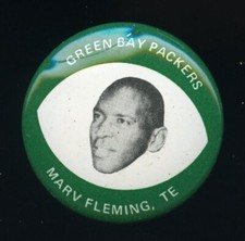 1969 Mrs. Drenk Potato Chips Green Bay Packers Pin Football Marv Fleming *d1