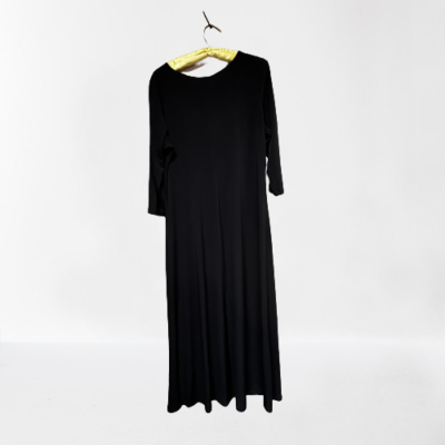 Rod's Womens Scoop Beaded Neck Jersey Maxi Dress XXL Black 3/4 Sleeve  Stretch | eBay