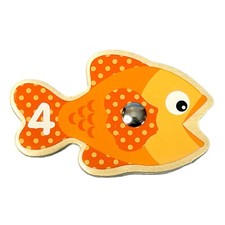 Melissa  Doug Catch Count Wooden Fishing Game Replacement Orange Wood Fish 4