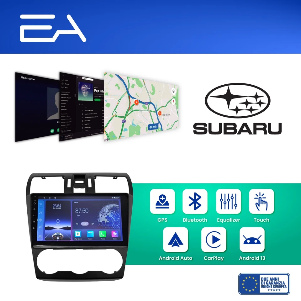 Autoradio Android per Subaru Forester 2013-14 4GB ram 64GB Octacore - Telecamera - Immagine 2 di 4
