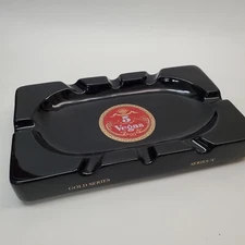 5 Vegas Cigars Black Ceramic Ashtray 8 Fingers Large 14” x 8.5” Gold Series NEW