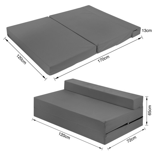 Fold Out Futon Double Guest Cotton Twill Z Bed Chair Folding Mattress