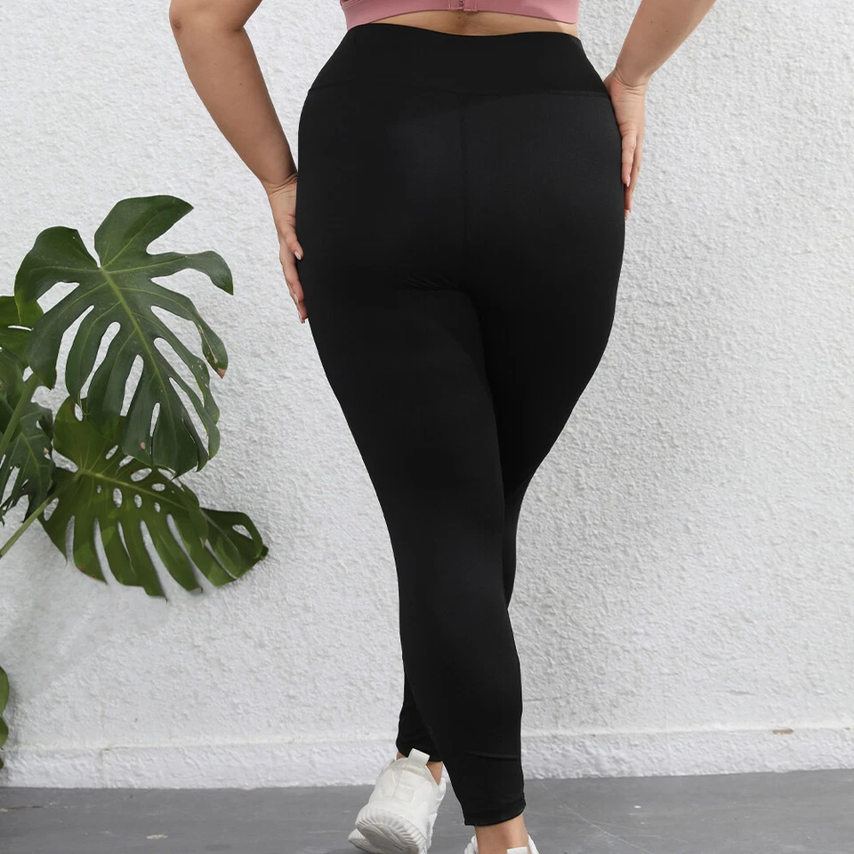 Women's Leggings with Pockets Plus Size Sports Yoga Pants Gym Fitness 0XL-4XL - Image 3 of 4