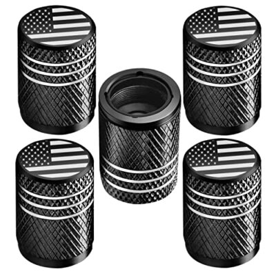 5Pack Tire Valve Stem Caps Waterproof Dustproof USA Flag Car Truck SUV Accessori