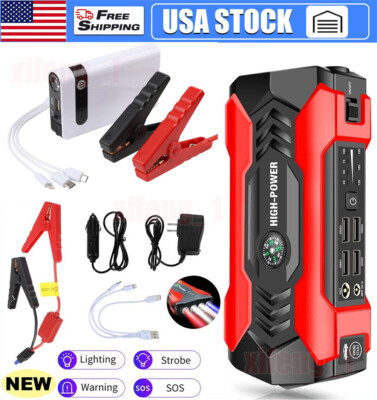 Car Jump Starter Power Bank External Battery Emergency Starter Booster 12V 24V/180W Car Jump Box For Vehicles,Trucks 2022,Red,Collector88