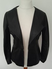 Oasis - Soft Real Leather Open Jacket Black Size M 12