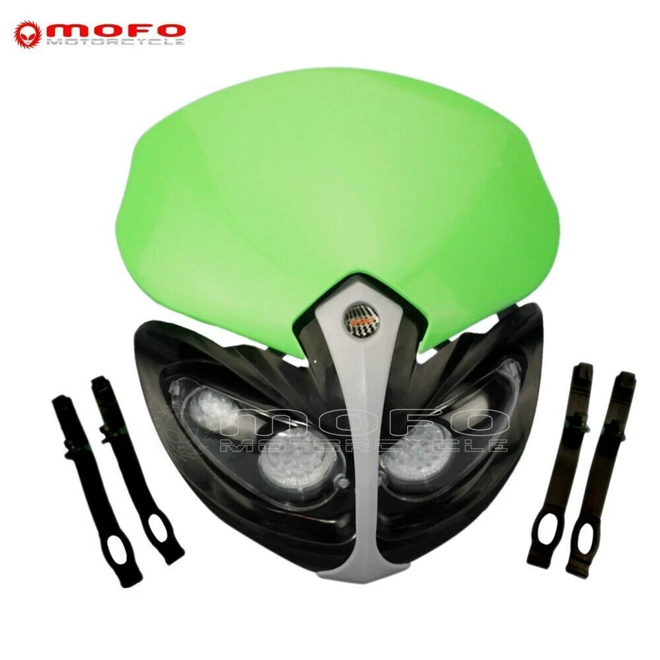 For Kawasaki KX450F KLX110 KLX140 KX250S KDX Dirt Bike Motocross LED Headlight — 第 4/4 张图片