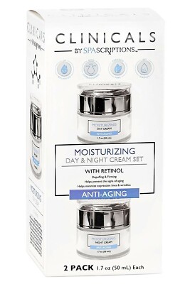 CLINICALS By SpaScriptions Moisturizing Retinol Anti-Aging Day & Night Cream Set