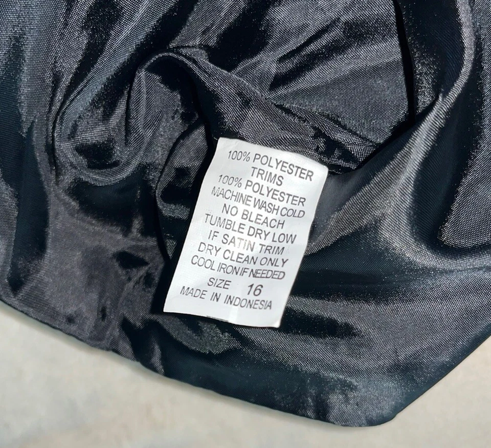 Boy's Black Blue Dots Formal Dress Tuxedo Vest  Wedding Prom Size 16 - Image 3 of 4