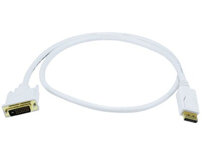 3ft 28AWG DisplayPort to DVI Cable - White 6014