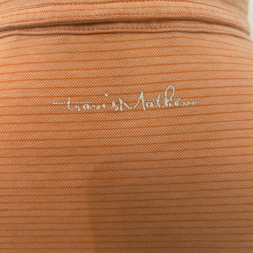 Travis Mathew hellorange gestreiftes Polo Herren Large Pima Baumwolle Polyester - Bild 6 von 11