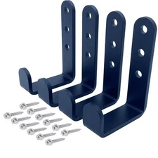 4 PCS Black Heavy Duty Metal J-Hooks for Hanging 230lb Small U-Hook Mount