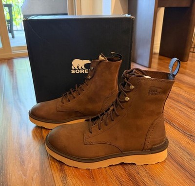 Sorel Hi-Line Lace Waterproof Leather Boots Men's US Size 10, NEW.