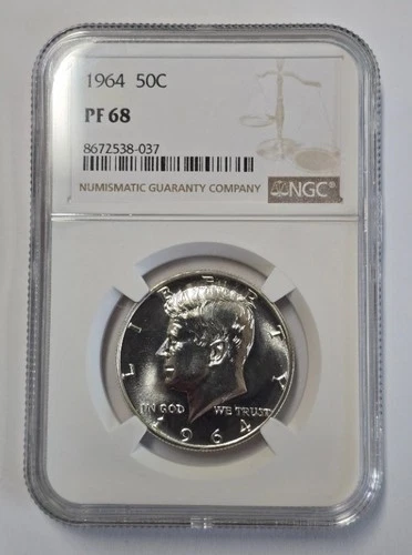 1964 Kennedy Silver Half Dollar Proof Coin NGC PF68