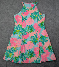 Lilly Pulitzer Fernanda Dress Girl 16 Tropical Pineapple Vacation Resort Vibrant