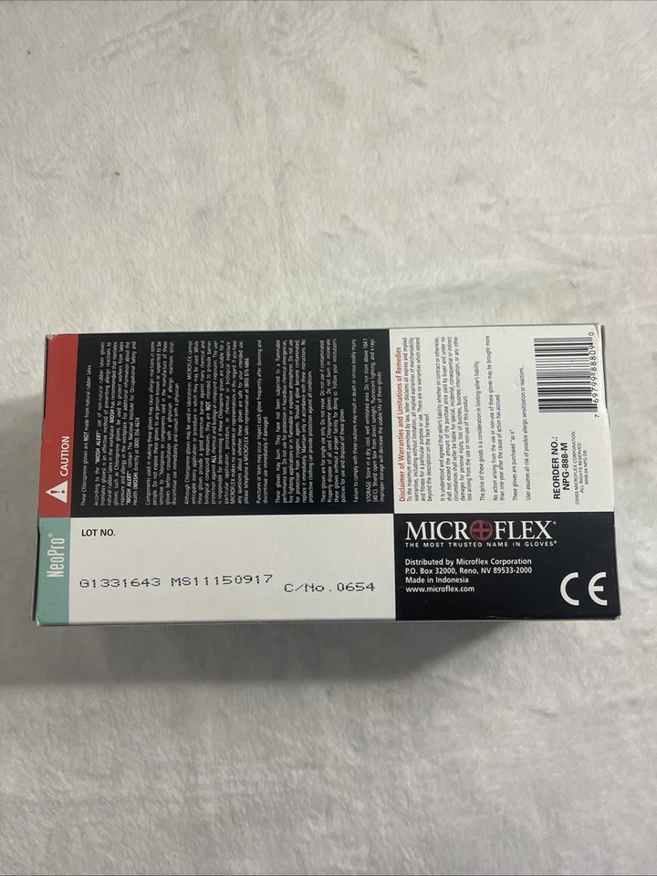 Guante de examen de policloropreno NeoPro longitud estándar del puño MEDIANO 100 por caja Foto 4 de 4