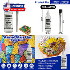 Solder Flux Liquid Zinc for Stained Glass Soldering 4oz Water-Based Glass Repair