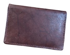 All Leather Tan BiFold Slim Wallet old stock 1980  s Vintage New Old Stock