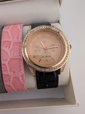 Cannes Watch Women 39mm Case 7 Interchangeable Bands w/ Box- New Battery