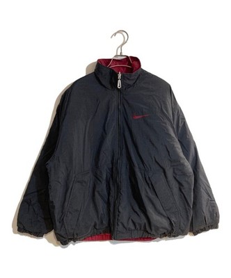 NIKE Old Bucks Wash Reversible Padded Jacket Size: M Black x red F60207TS Men