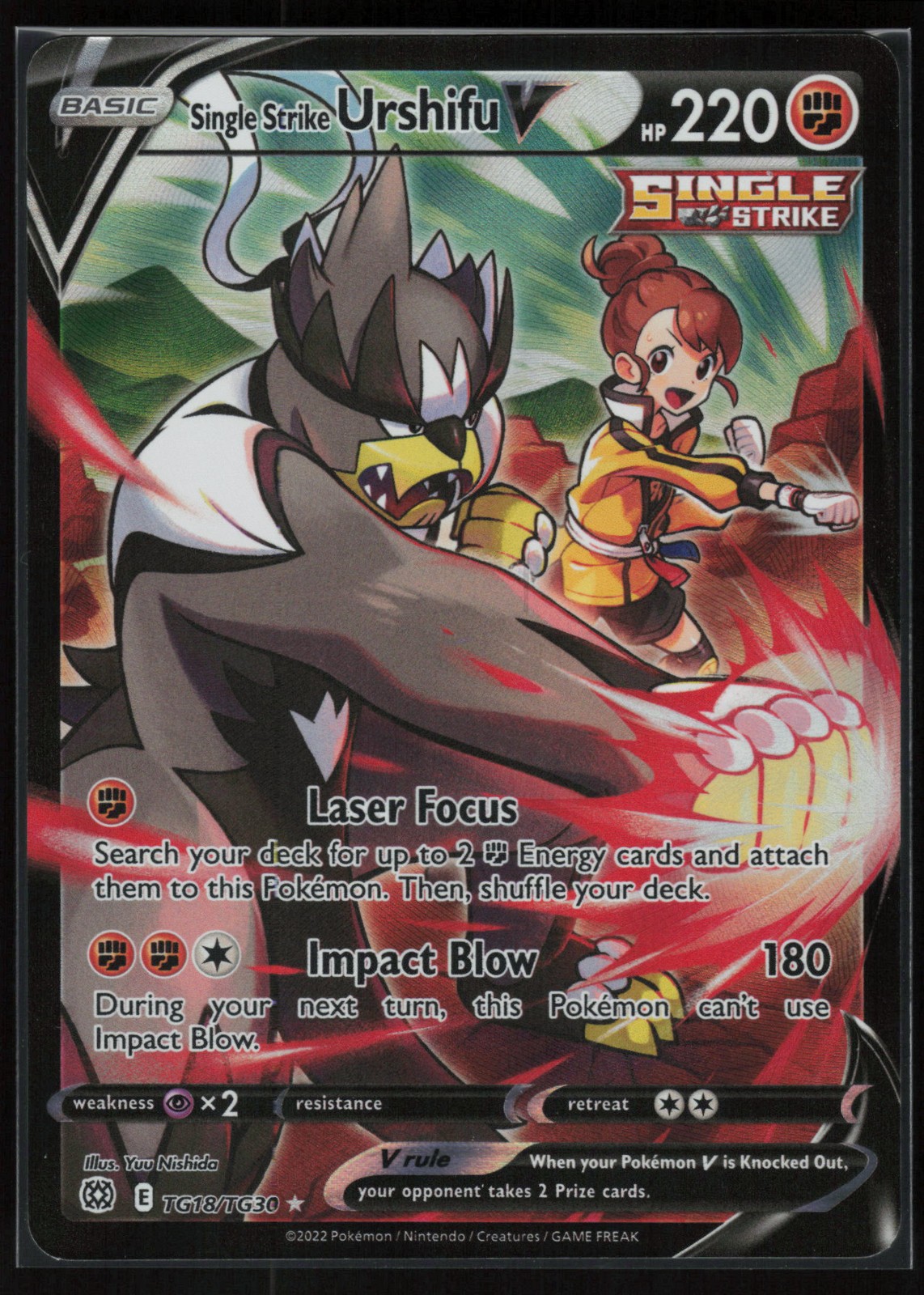 Pokemon Single Strike Urshifu V Ultra Rare Holo SWSH09: Brilliant Stars TG18 NM