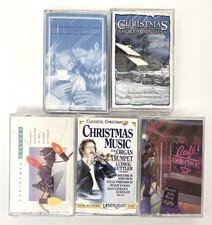 Christmas Cassette Tapes Lot of 5 Smoky Mountains, Cafe, Visions, Lovers, Organ