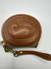 Vintage Dooney Bourke Big Duck Taupe All Weather Leather Coin Purse Classic