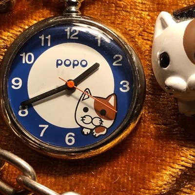POPO the cat mini Pocket Vest Watch by J-AXIS w/clip on chain