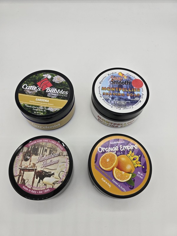  Shave Soap Lot Of  4,  New, Wet Shave, Soap Smooth, Made In Italy, Montpelier 