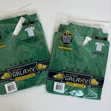 2 Galaxy unisex School Uniform Short Sleeve Polos - Green - Sz 6