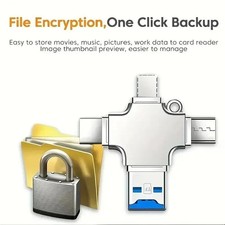 4 In 1 USB 3.0 Flash Drive 128GB Type C Memory Photo Stick for iPhone Android