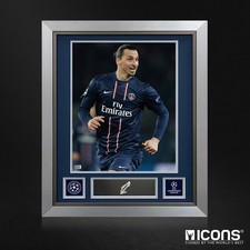 Zlatan Ibrahimovic Signed UEFA Champions League Photo Plaque Frame