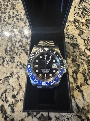 Custom 40mm  Batman/Batgirl  GMT Style Diver Mod Watch NH34 Automatic
