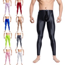 Men Trousers Fitness Pants Running Tights Glossy Nightwear Compression Jogging