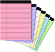 8.5 X 11 Legal Pads, 6 Pack Colored Legal Pads, Wide Ruled, Note Pads 8.5 X 11,