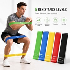 5-Pack Resistance Bands Exercise Loop Workout Fitness Gym Strength Training Yoga