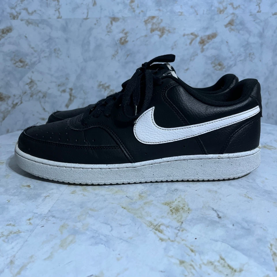 Nike Court Borough Low Mens Size 10.5 Shoes Black White Classic Trainer Sneakers - Image 4 of 4