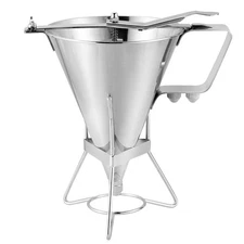 Confectionery Funnel with Stand | Stainless Steel Commercial Grade Cake Decor...